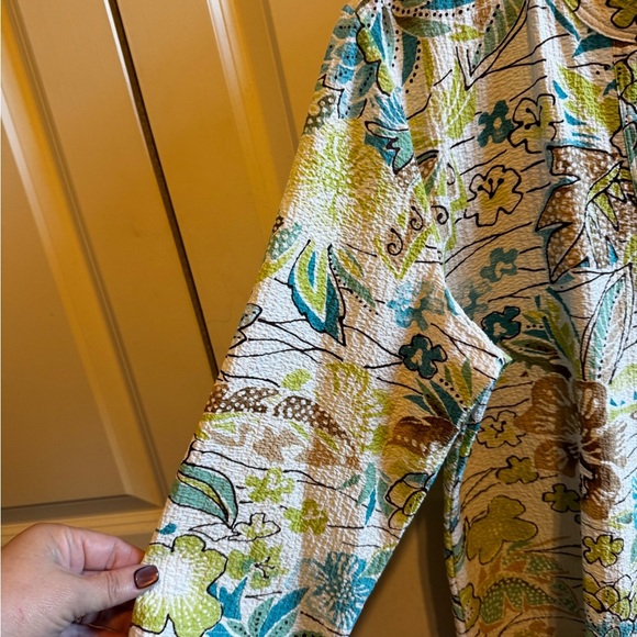 J. Bee Rayon Button Down V Neck Women’s Blouse 3/4 Length Sleeve Blouse Sz L - Picture 5 of 10